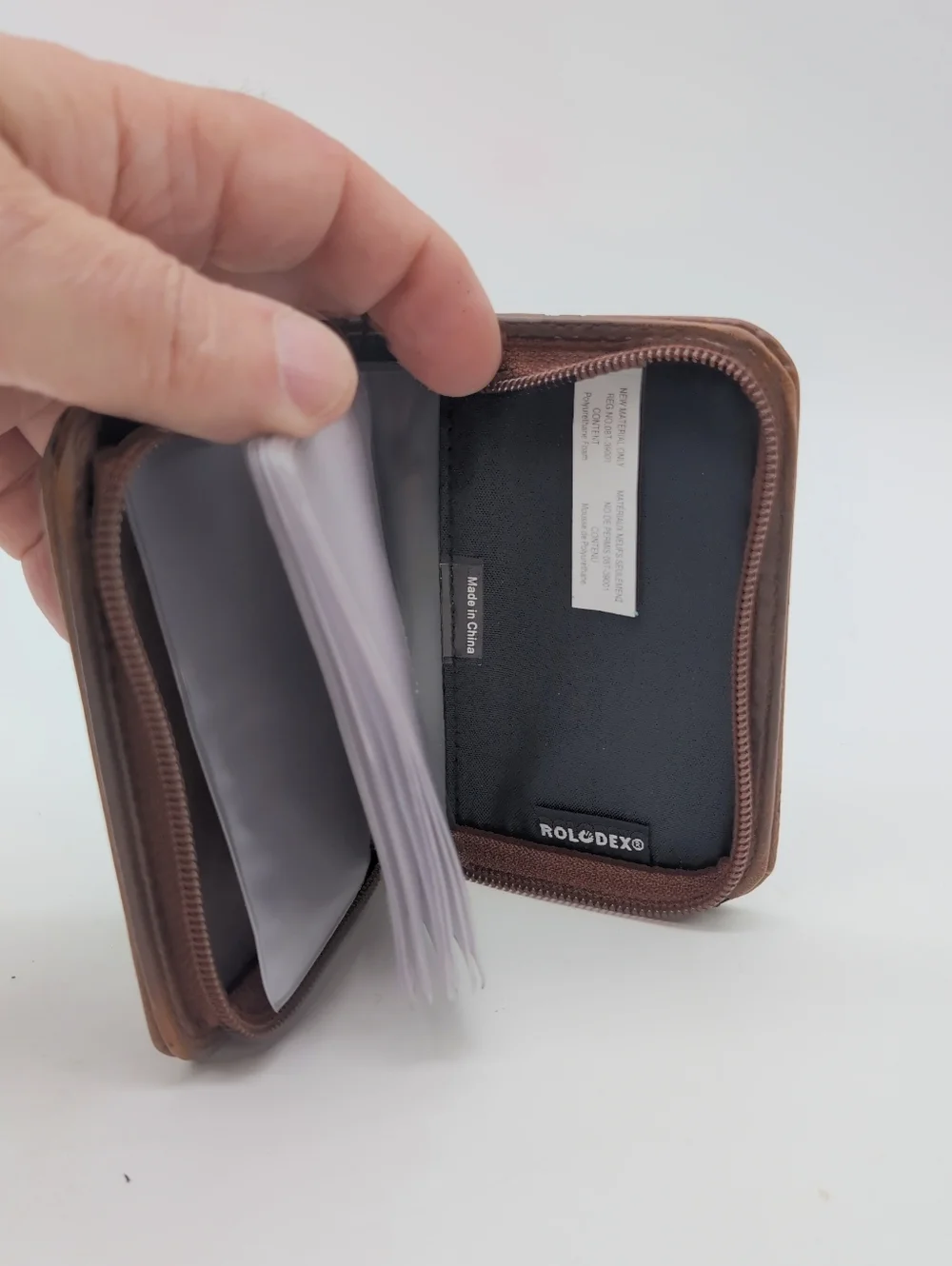 Rolodex 5x3.5 Zipper Brown Card Wallet